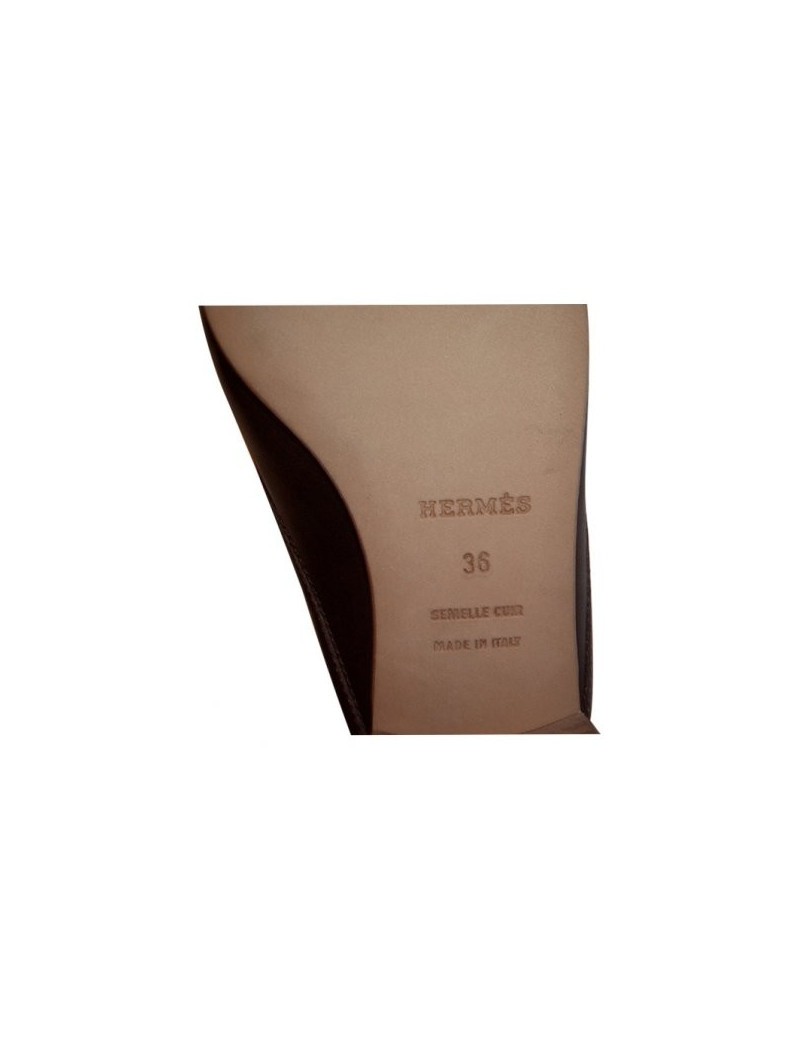 Mules cuir marron HERMÈS