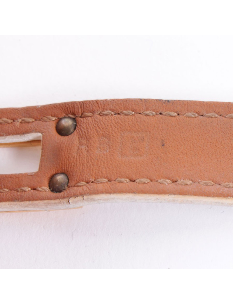 Bracelet 'Kelly double tour' cuir beige