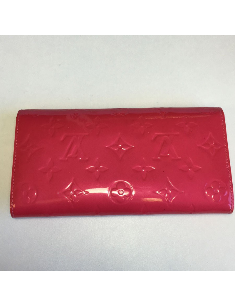xxx Portefeuille LOUIS VUITTON Sarah en cuir verni rose
