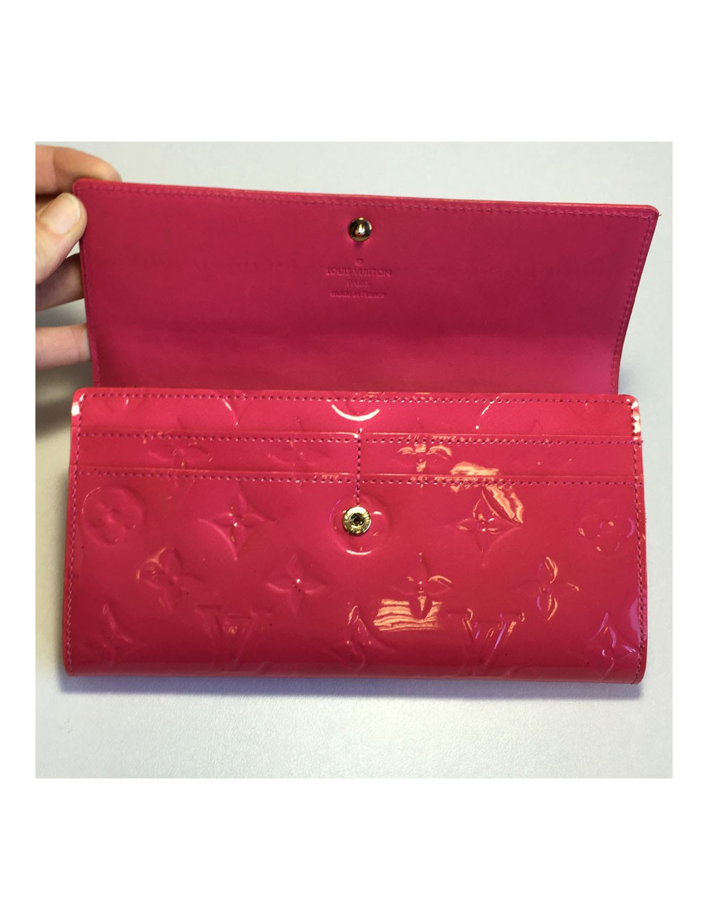 Wallet LOUIS VUITTON Sarah patent leather pink