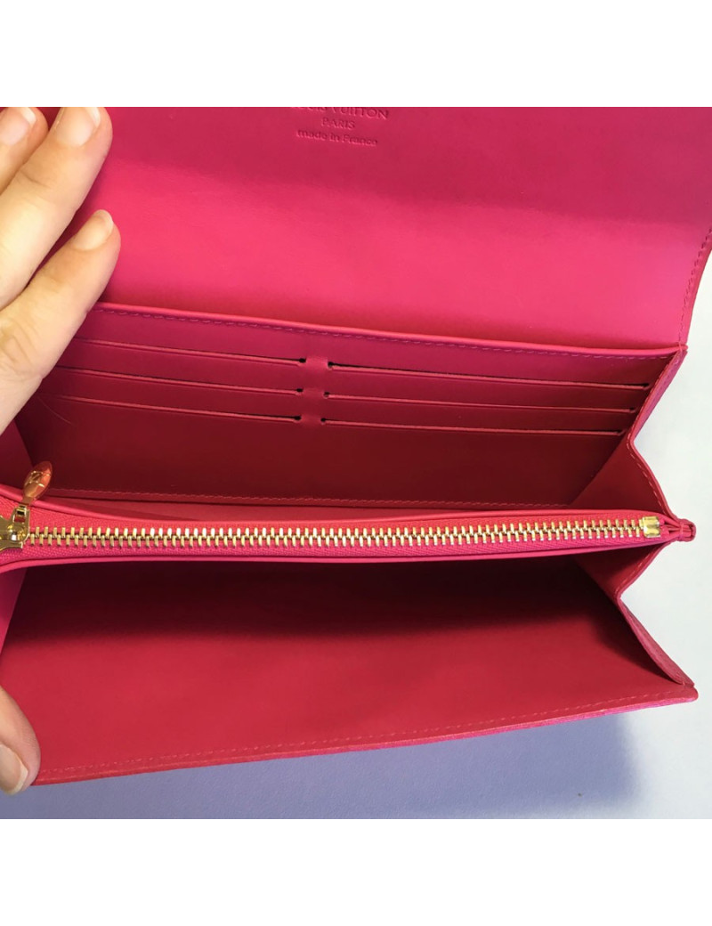 xxx Portefeuille LOUIS VUITTON Sarah en cuir verni rose