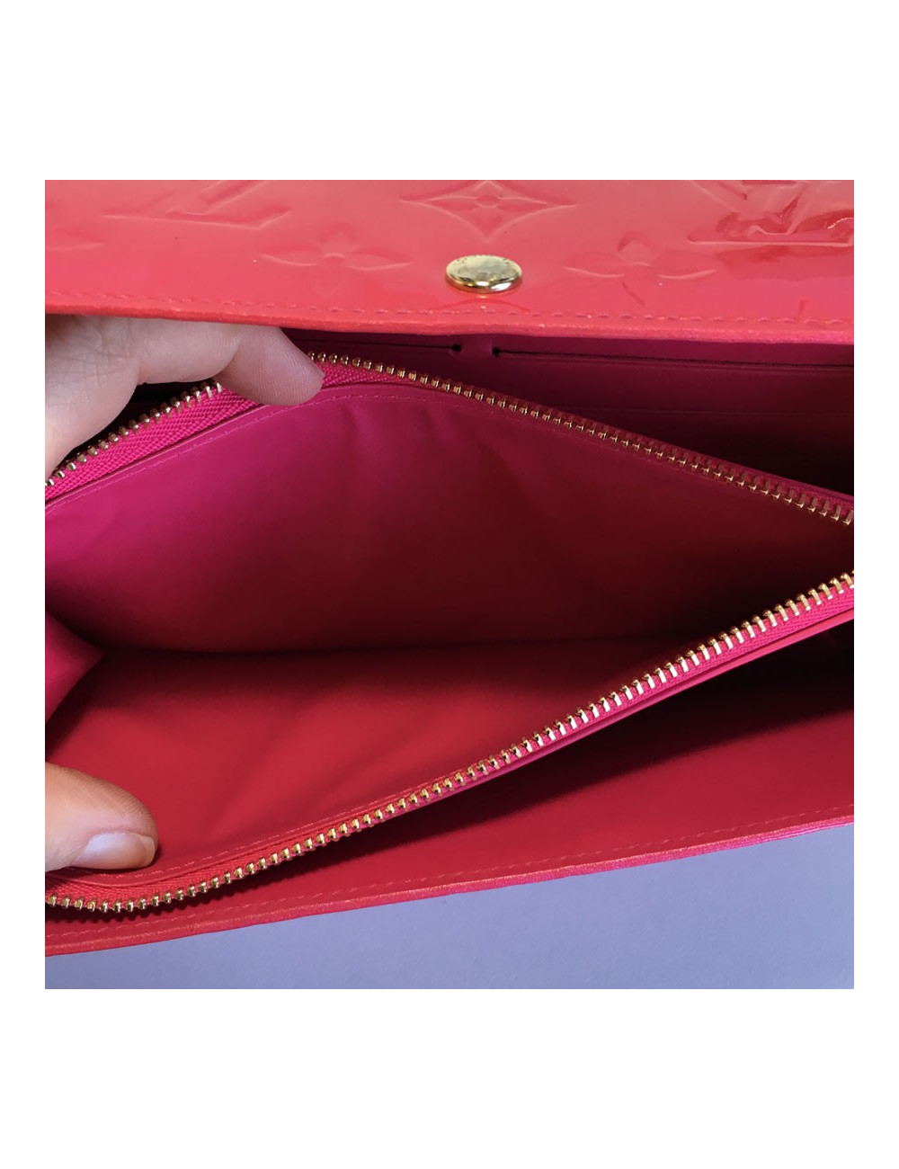 Wallet LOUIS VUITTON Sarah patent leather pink