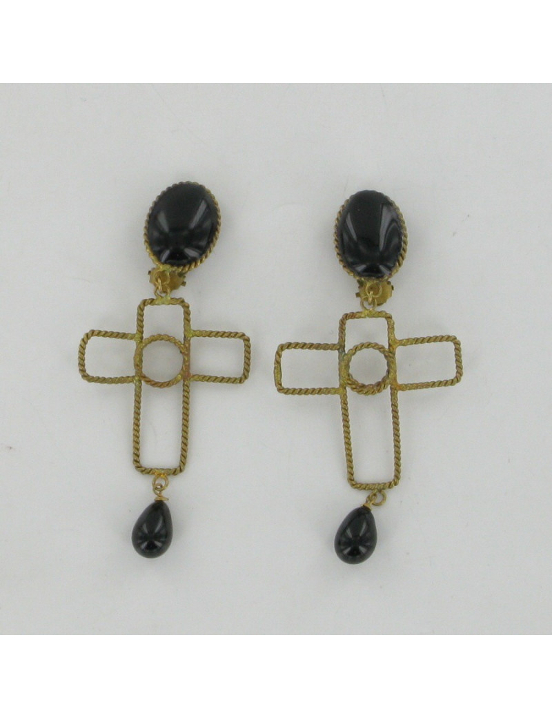 Clips croix or vieilli MARGUERITE DE VALOIS