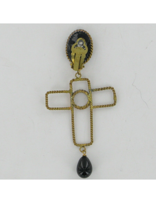 Clips croix or vieilli MARGUERITE DE VALOIS
