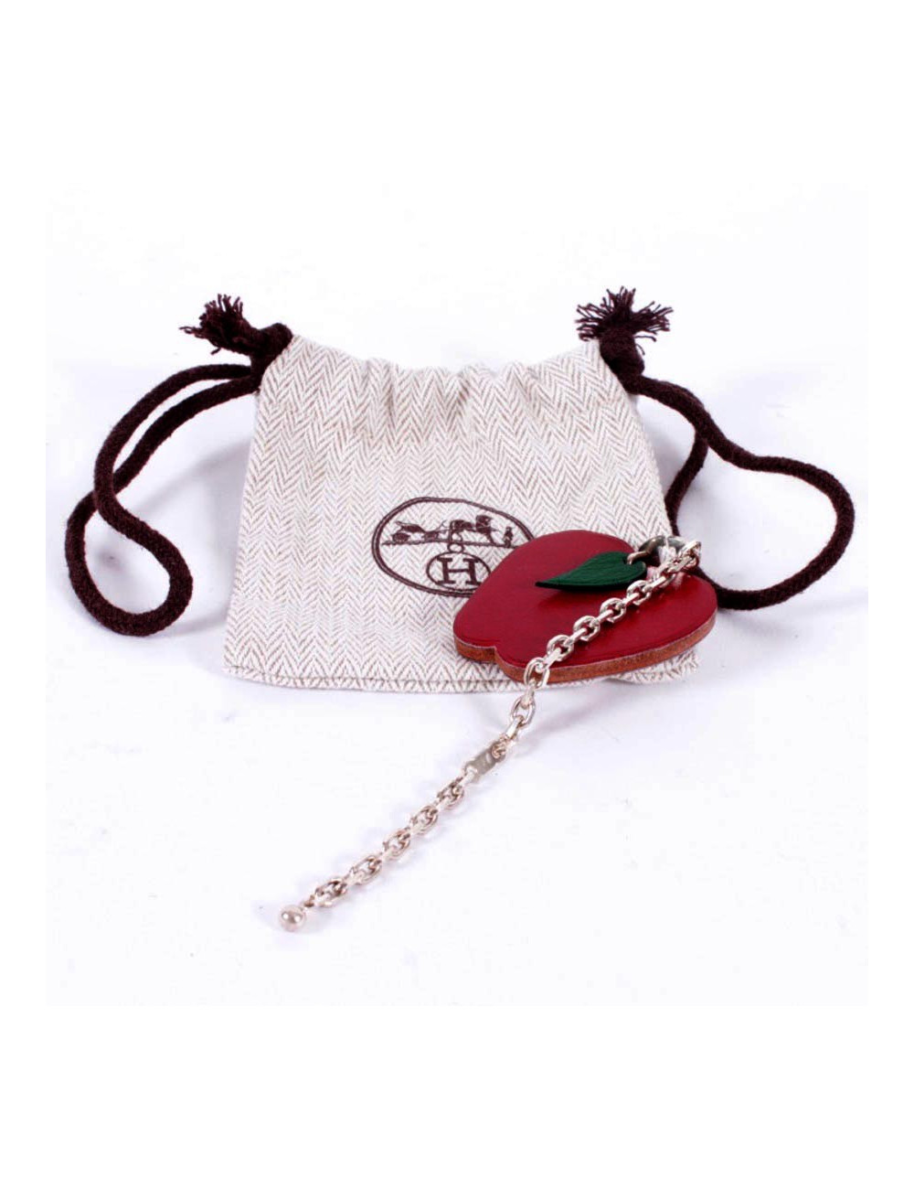 Porte-clefs HERMES chaîne argent