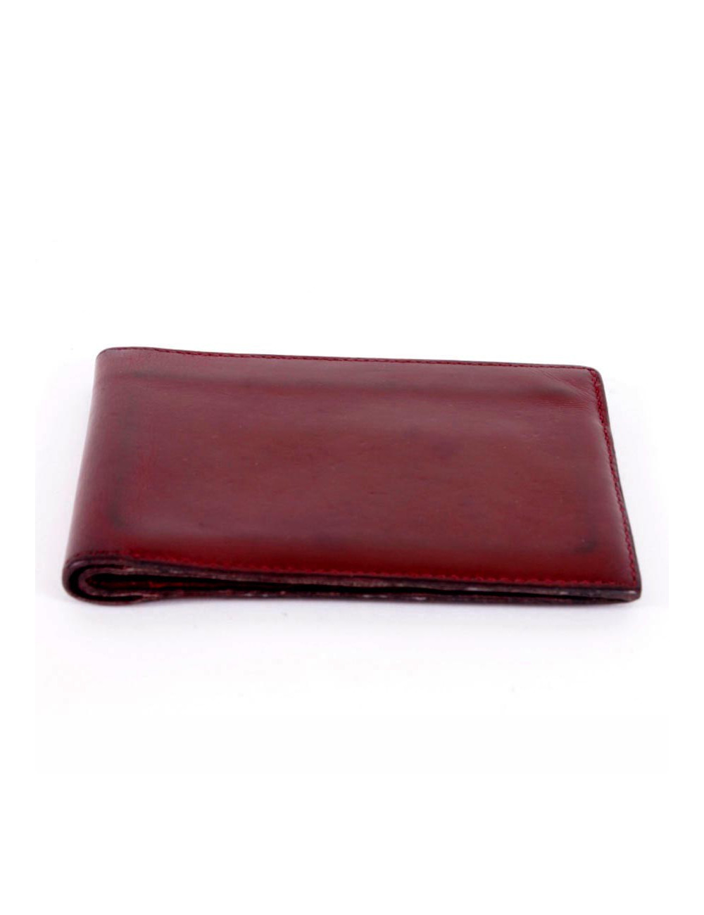 Porte-cartes HERMES en cuir box rouge H
