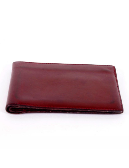 Porte-cartes HERMES en cuir box rouge H