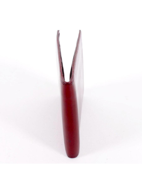 Porte-cartes HERMES en cuir box rouge H