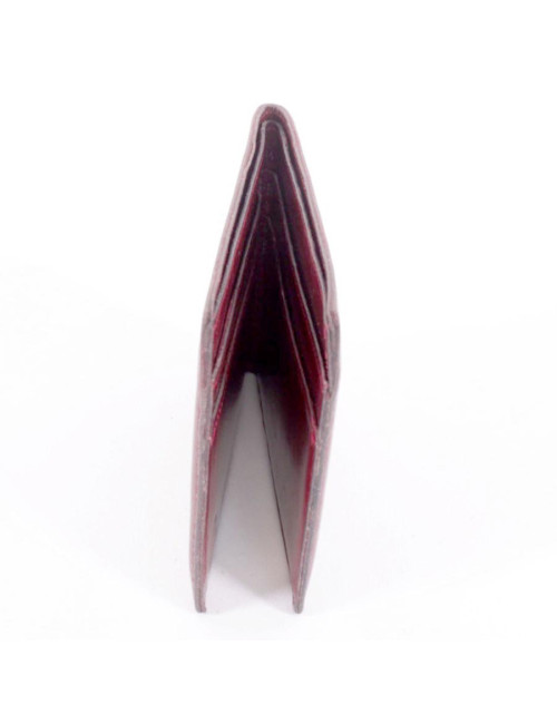 Porte-cartes HERMES en cuir box rouge H