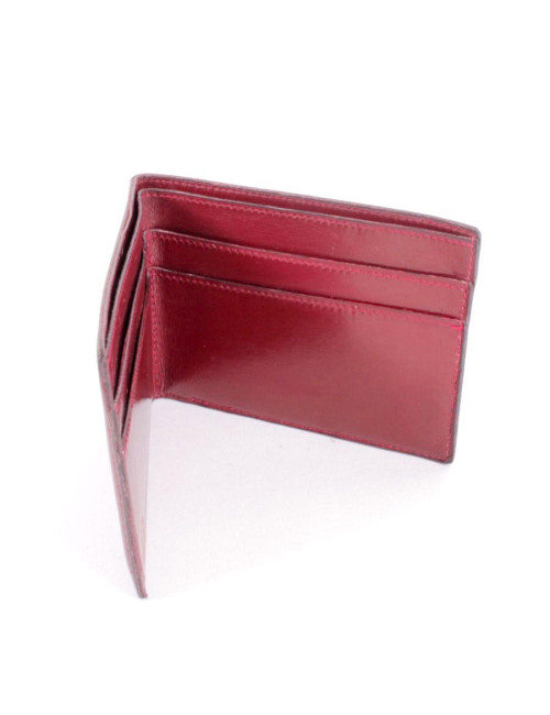 Porte-cartes HERMES en cuir box rouge H