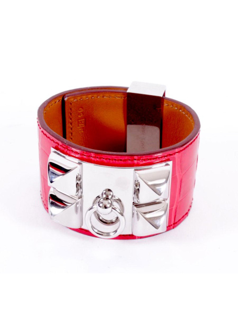 CDC Fido HERMES crocodile red poppy cufflinks