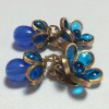 Earrings hanging Clips MARGUERITE of VALOIS glass blue