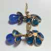 Earrings hanging Clips MARGUERITE of VALOIS glass blue