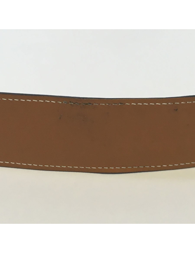 Belt HERMES reversible gold and white T90