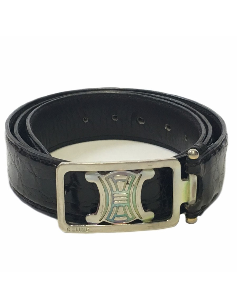Belt CÉLINE vintage dark brown alligator