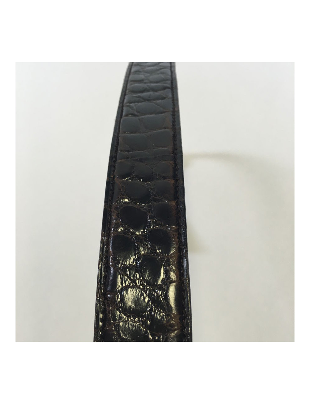 Belt CÉLINE vintage dark brown alligator
