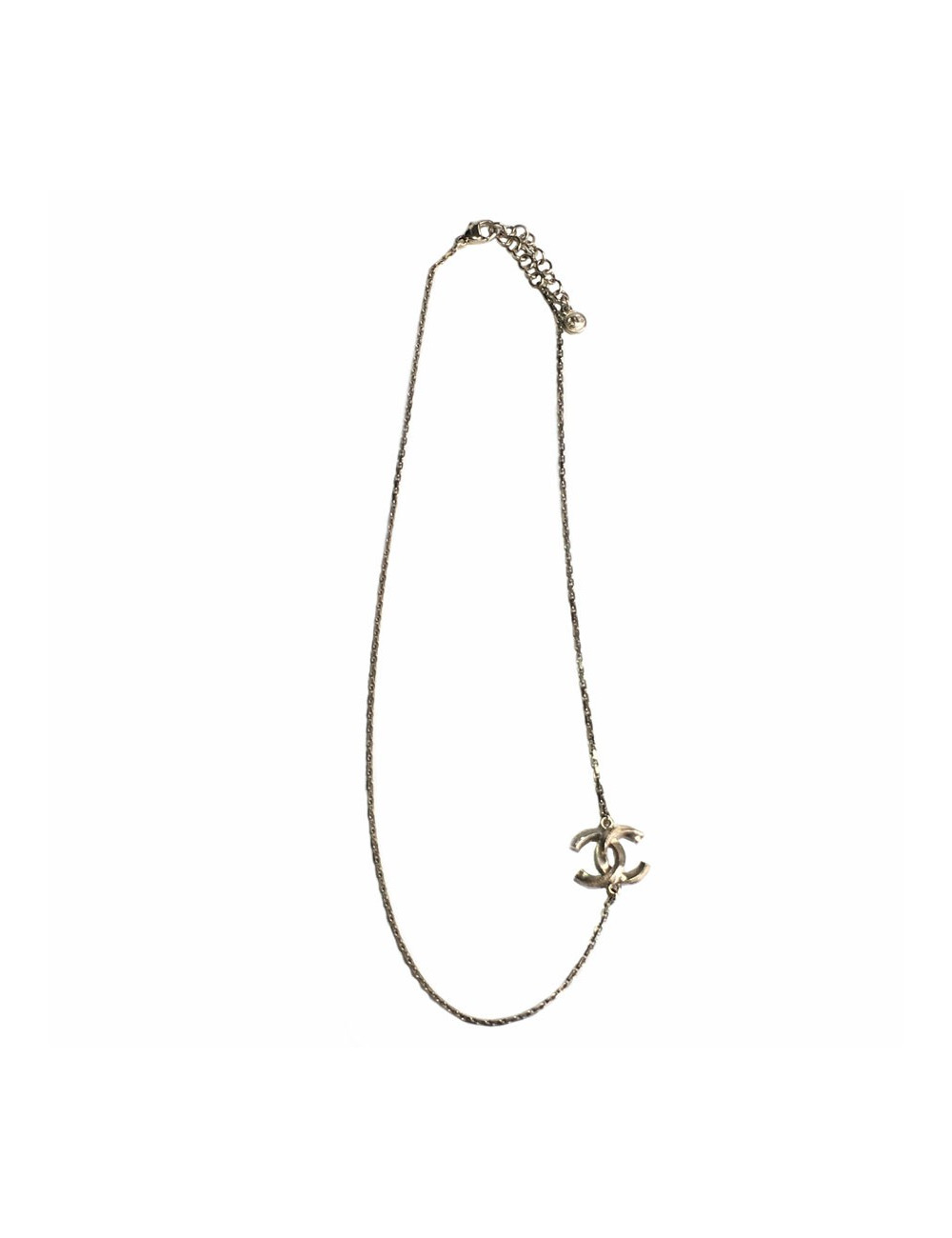 xxx Collier CHANEL CC en métal doré