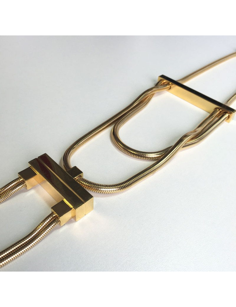 Sautoir YVES SAINT LAURENT en laiton doré