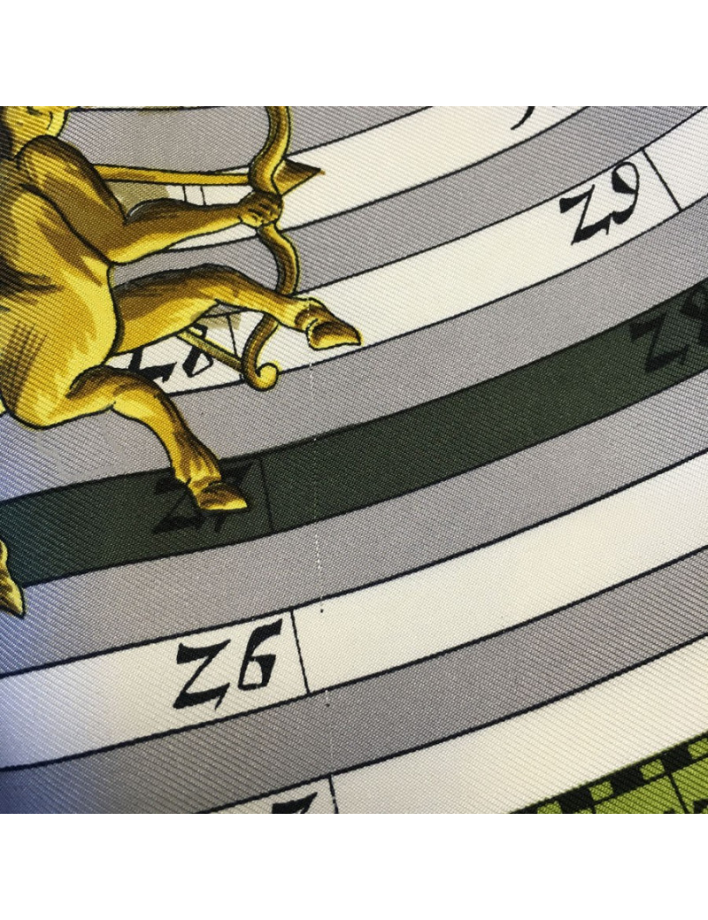 Hermès "Dies and Hore" Silk dark green