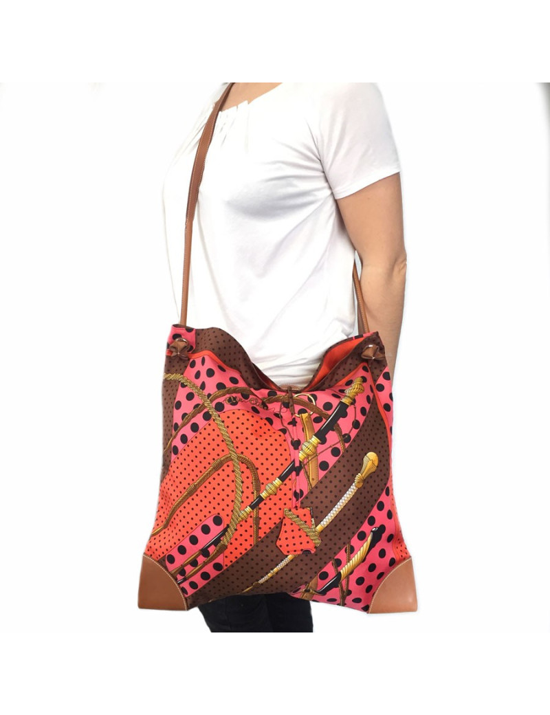 Multicolor silk scarf HERMÈS "Silky City" bag