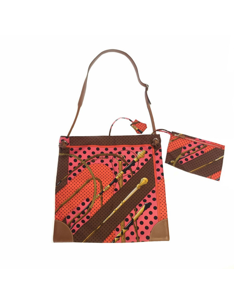 Sac en foulard HERMES "clic clac " en soie multicolore