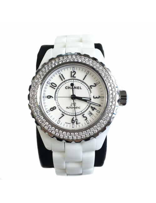 xxx Montre J 12 CHANEL céramique blanche et diamants