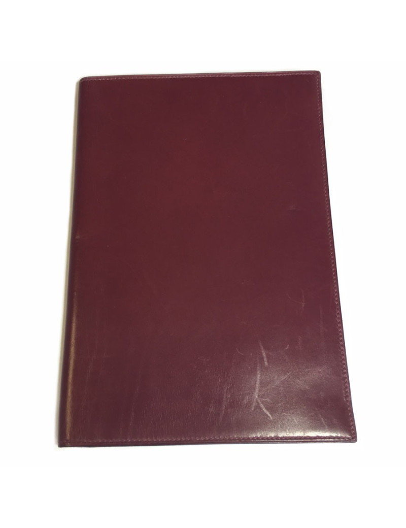  Pochette à courrier HERMES en cuir bordeaux vintage