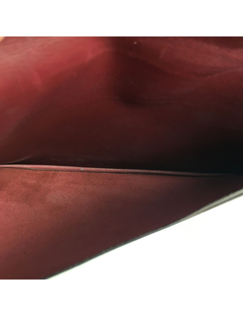  Pochette à courrier HERMES en cuir bordeaux vintage