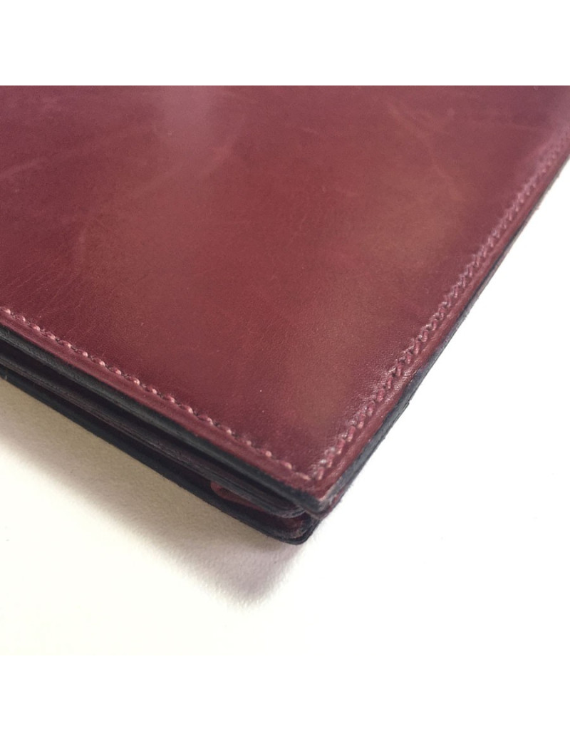  Pochette à courrier HERMES en cuir bordeaux vintage