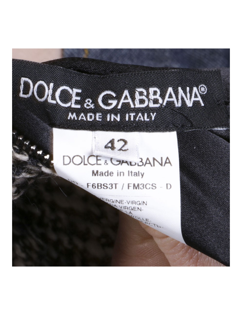 Robe DOLCE & GABBANA en laine noire et blanche T 42 it