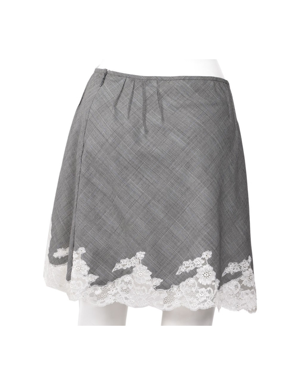Prince de Galles CHRISTIAN DIOR T38 fabric skirt and lace
