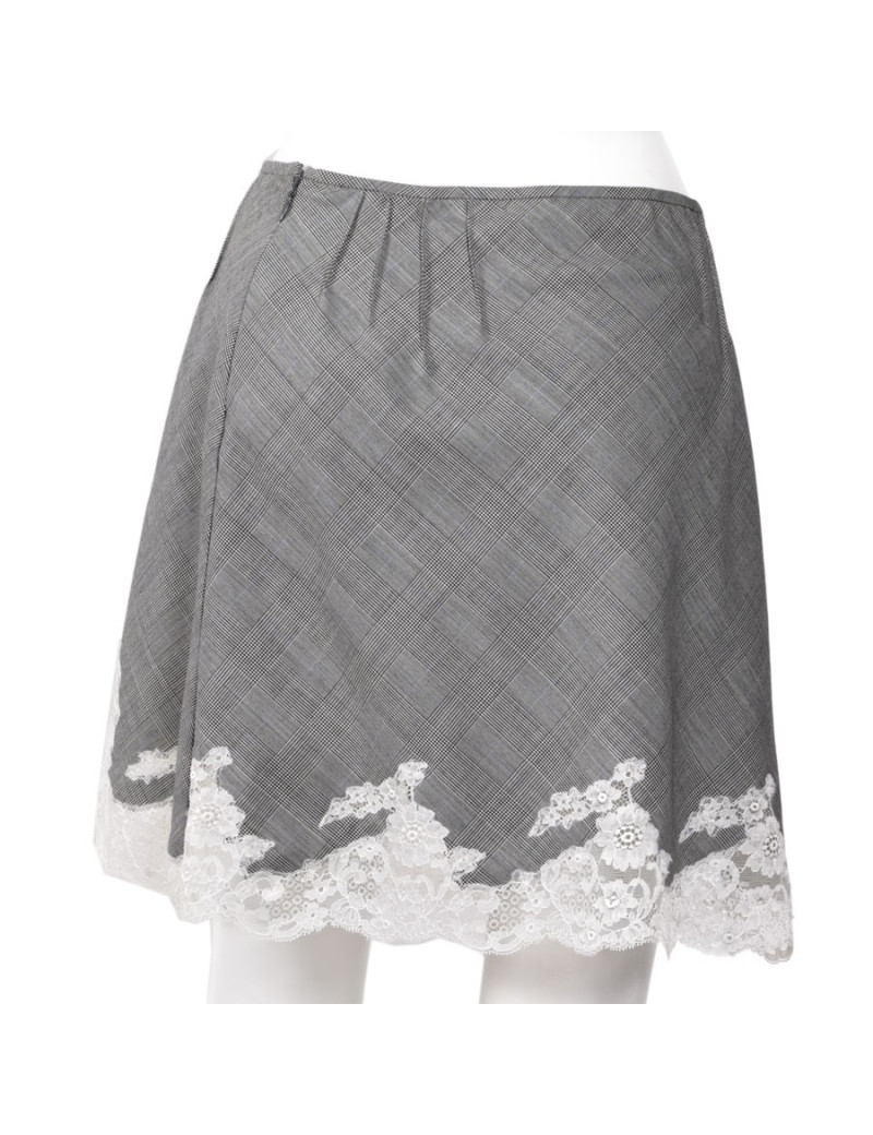 Prince de Galles CHRISTIAN DIOR T38 fabric skirt and lace