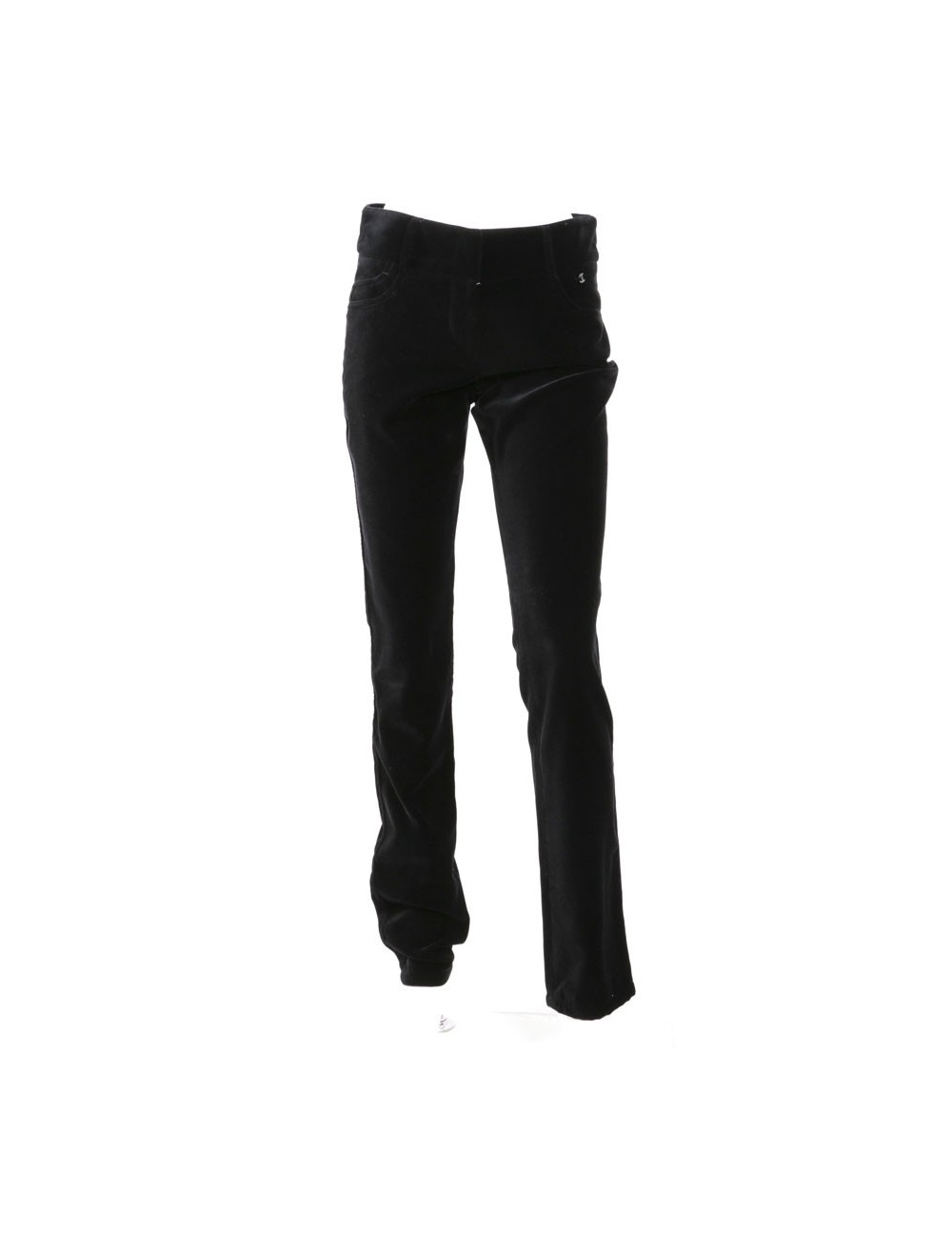 Pantalon CHANEL T 36 en velours de soie noire