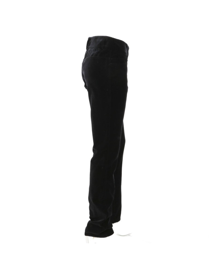 Pantalon CHANEL T 36 en velours de soie noire