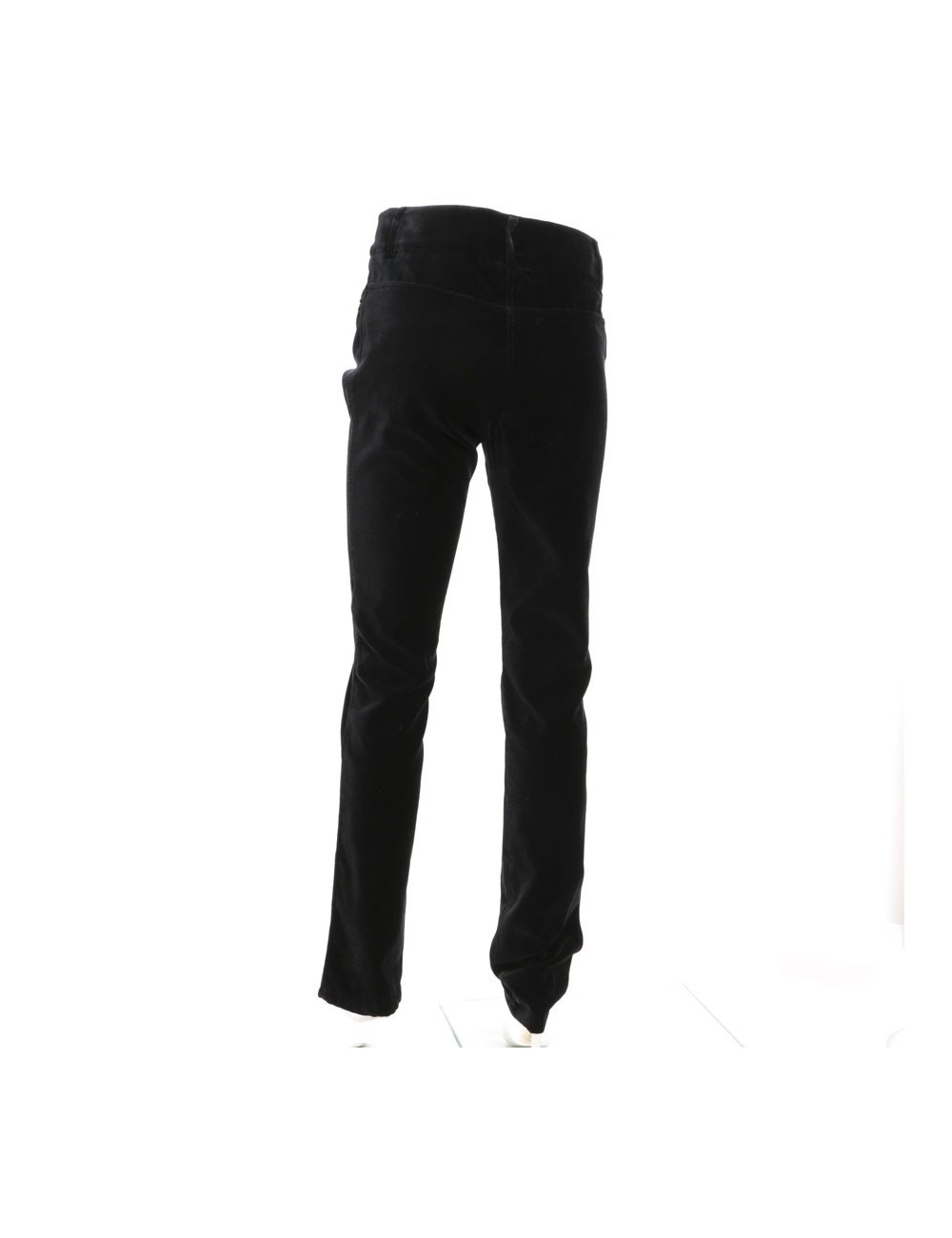 Pantalon CHANEL T 36 en velours de soie noire