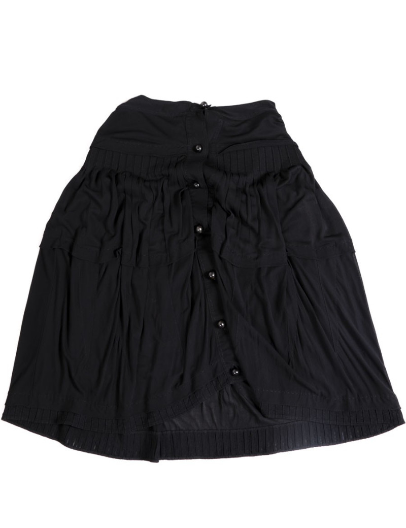 Skirt YVES SAINT LAURENT black silk chiffon