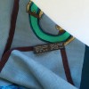 Shawl HERMES "Instruction of the Roy" silk and cashmere Burgundy, blue and green