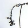 Belt necklace CHANEL chain silvery, pearly beads, flowers and CC