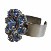 Ring CHANEL couture blue rhinestone and silver metal