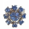 Ring CHANEL couture blue rhinestone and silver metal