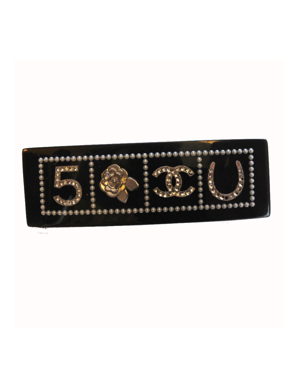 Barrette CHANEL inclusions symboles