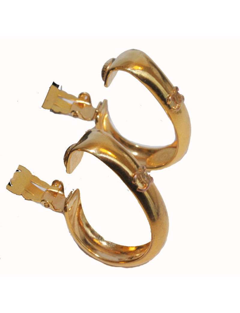 Boucles d'oreille clips CHANEL créoles