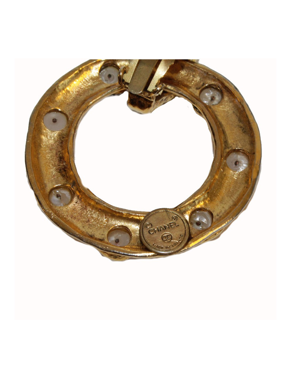 Boucles d'oreille Couture CHANEL clips pendants Vintage