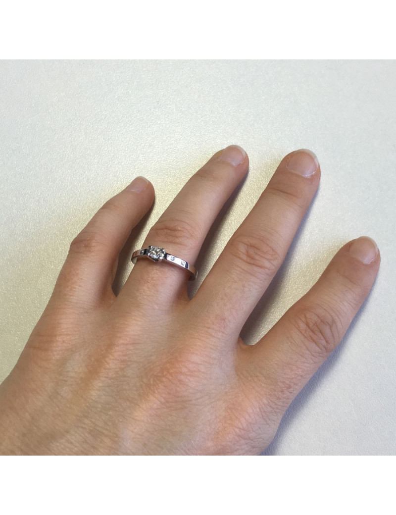 xxx Bague GAREL en or blanc et diamants T54