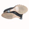 Sandales hautes compensées GUCCI veau velours noir T35,5