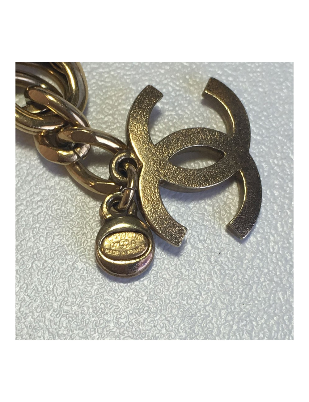 Necklace CHANEL multiple rows of beads, chains, and golden metal part