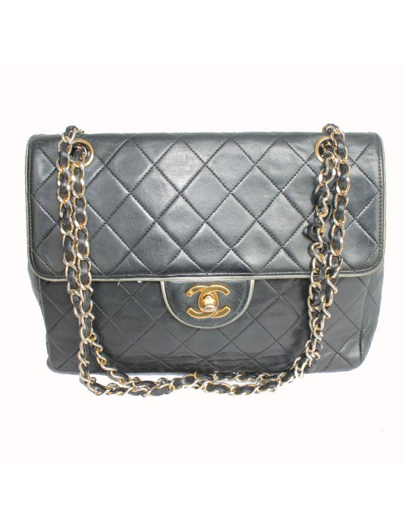 Sac CHANEL Vintage cuir matelassé noir