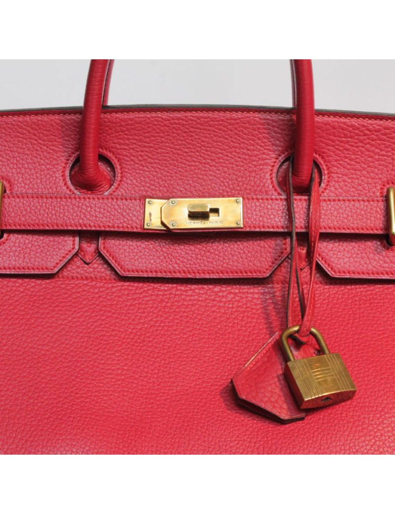 Purse belts HERMES togo leather red top