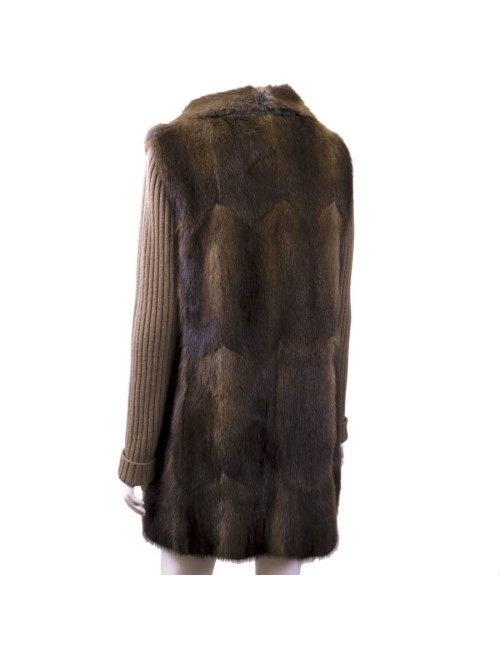CHLOE T 38 tawny fur coat