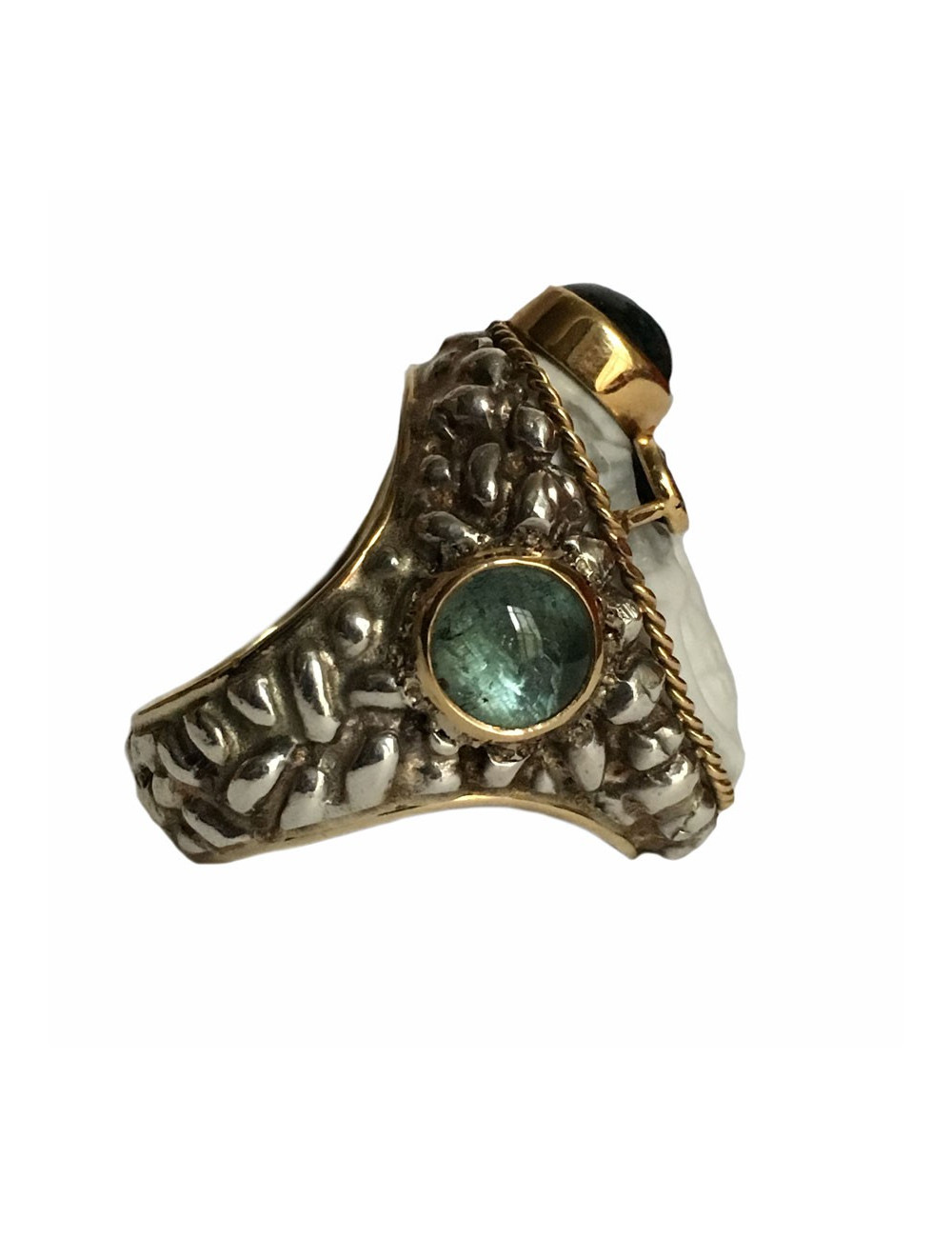 Ring CAROLE mussels for PIETRA DURA